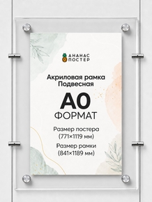 Акриловая подвесная рамка «Ананас Постер» А0 (841×1189 мм)