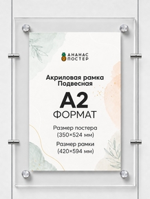 Акриловая подвесная рамка «Ананас Постер» А2 (420×594 мм)