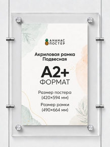 Акриловая подвесная рамка «Ананас Постер» А2+ (490×664 мм)