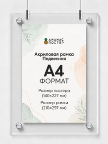 Акриловая подвесная рамка «Ананас Постер» А4 (210×297 мм)