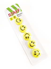 Магниты Смайл Staff Basic, 30 мм, 5 шт.
