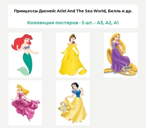 Disney Princess (Коллекция постеров, 5 шт.) | Принцессы Дисней