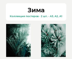 Еловые ветки (Коллекция постеров, 2 шт.) | Зима