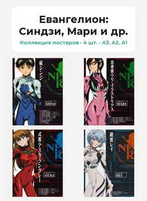 Evangelion (Коллекция постеров, 4 шт.): Синдзи, Мари и др. | Евангелион