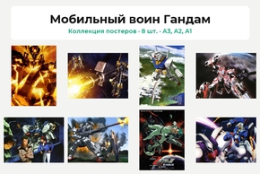 Мобильный воин Гандам (Коллекция постеров, 8 шт.)
