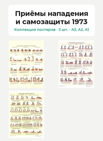 Приёмы нападения и самозащиты 1973 (Коллекция постеров, 3 шт.)