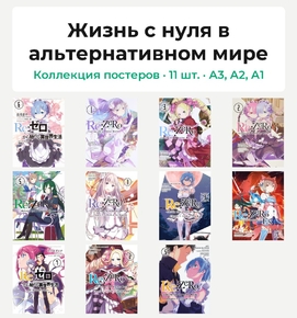 Re-Zero (Коллекция постеров, 11 шт.) | Жизнь с нуля в альтернативном мире