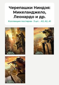 Teenage Mutant Ninja Turtles (Коллекция постеров, 3 шт.): Микеланджело, Леонардо и др. | Черепашки Ниндзя