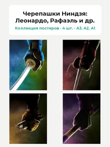 Teenage Mutant Ninja Turtles (Коллекция постеров, 4 шт.): Леонардо, Рафаэль и др.. Teenage Mutant Ninja Turtles (Коллекция постеров, 4 шт.): Леонардо, Рафаэль и др..