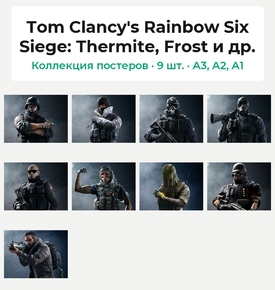 Tom Clancy's Rainbow Six Siege (Коллекция постеров, 9 шт.): Thermite, Frost и др.