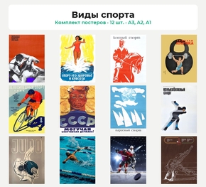 Комплект постеров «Виды спорта», 12 шт.