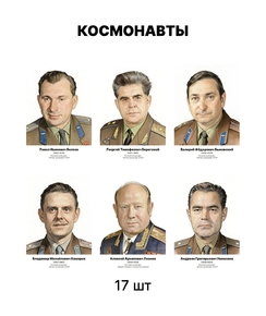 Комплект портретов «Космонавты», 17 шт.