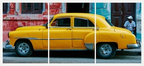 Car: Retro (Модульная картина из 3 частей) | Винтажный автомобиль