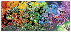 Green Lantern (Модульная картина из 3 частей) | Зеленый Фонарь