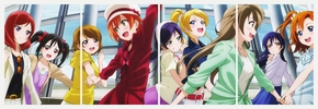 Love Live! (Модульная картина из 4 частей) | Живая любовь! Проект «Школьный идол»