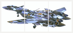 Plane (Модульная картина из 3 частей) | Самолет