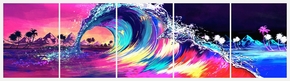 Wave (Модульная картина из 5 частей) | Волна