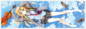 Your Lie in April (Модульная картина из 4 частей) | Твоя апрельская ложь