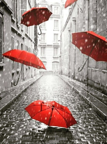 Red umbrella in Paris | Красный зонт в Париже