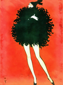 Rene Gruau | Рене Грюо: Дама в черном, 1965
