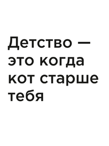 Мотивация (цитаты) | Детство — это когда кот старше тебя.