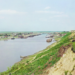 Река Тура в Тюмени, вид с юго-запада