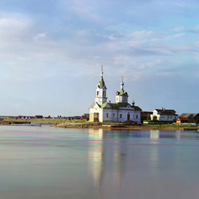 Река Важинка и с. Важино Богоявленская церковь в д. Усть-Боярской, Важины