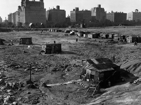 Гувервилль в Центральном парке, Нью-Йорк 1933