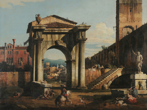 Bernardo Bellotto - Caprice with Town Door and Town of Veneto | Бернардо Беллотто