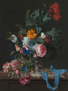 Willem van Aelst - Flower Still Life with a Timepiece | Ван Алст, Виллем
