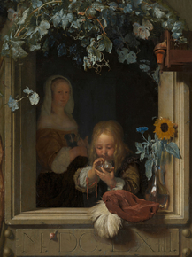 Frans van Mieris - A Boy Blowing Bubbles | Ван Мирис, Франс