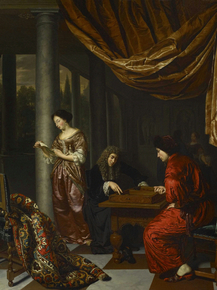 Frans van Mieris - Interior with Figures Playing Tric-trac | Ван Мирис, Франс