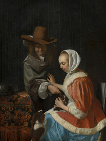 Frans van Mieris - Man and Woman with Two Dogs | Ван Мирис, Франс