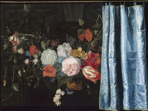 Frans van Mieris - Flower Garland and a Curtain | Ван Мирис, Франс