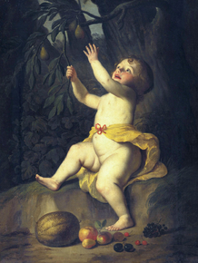 Gerrit van Honthorst - A Child Picking Fruit | Геррит ван Хонтхорст