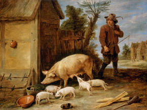 Teniers, David the younger - A Sow and her Litter | Давид Тенирс Младший