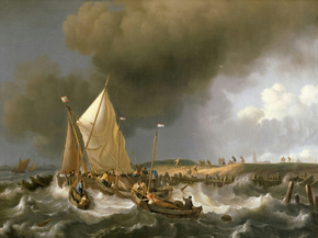 Ludolf Bakhuizen - Boats in a Storm | Людольф Бакхёйзен
