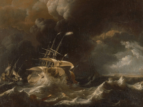 Ludolf Bakhuizen - Dutch Merchant - Ships in a Storm | Людольф Бакхёйзен