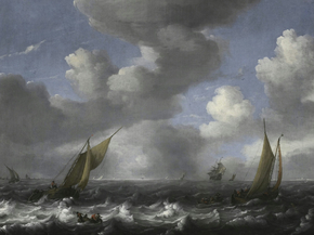 Ludolf Bakhuizen - Seascape and Fishing Boats | Людольф Бакхёйзен