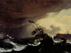 Ludolf Bakhuizen - Ships in a Stormy Sea off a Coast | Людольф Бакхёйзен