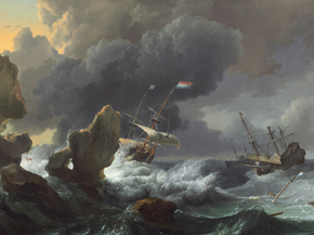 Ludolf Bakhuizen - Ships in Distress off a Rocky Coast | Людольф Бакхёйзен