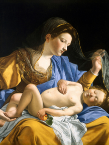 Orazio Gentileschi - The Virgin with Sleeping Christ Child | Орацио Джентилески