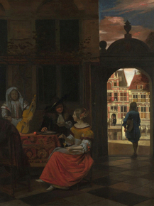 Pieter de Hooch - A Musical Party in a Courtyard | Питер де Хох