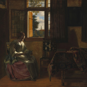 Pieter de Hooch - A Woman Reading a Letter by a Window | Питер де Хох