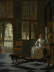 Pieter de Hooch - Het aanreiken van een brief in een voorhuis | Питер де Хох