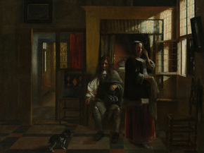 Pieter de Hooch - Interior with a Young Couple | Питер де Хох