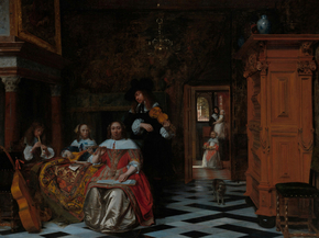 Pieter de Hooch - Portrait of a Family Playing Music | Питер де Хох