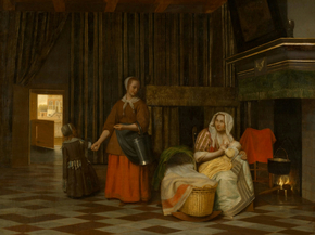 Pieter de Hooch - Woman and Child with Serving Maid | Питер де Хох