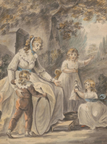 Paul Sandby - A Nurse with Three Children | Пол Сэндби