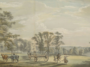 Paul Sandby - Dawn in Luton Park | Пол Сэндби